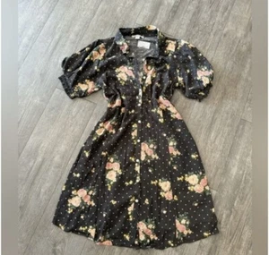 AMERICAN EAGLE polka dot floral dress women Sz Small Vintage Style Trending Now - Picture 1 of 8