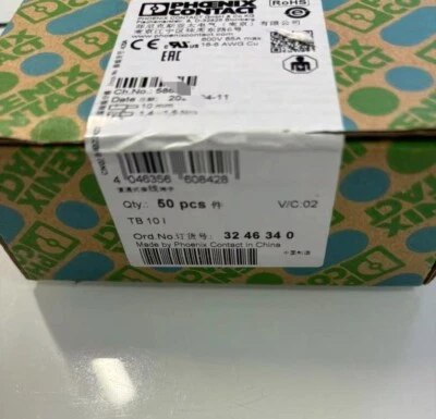 50PCS Phoenix Contact 3246340 straight through terminal block TB 10 I - Image 1 of 3