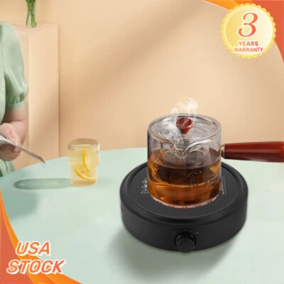 Mini fogão elétrico portátil 700W placa quente ajustável para ferver chá café - Imagem 1 de 4