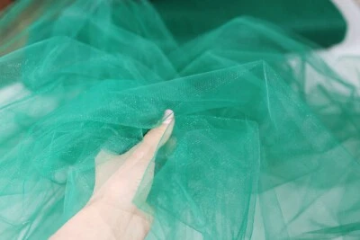 Green 108 In Wide Tulle Fabric By The Yard 31 - Image 1 of 4
