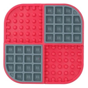 Red Slomo Dog Cat Slow Treat Dog Feeding Dispensing Mat Boredom Breaker - Picture 1 of 1