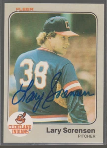 Autographed 1983 Fleer Lary Sorensen - Indians - Picture 1 of 1