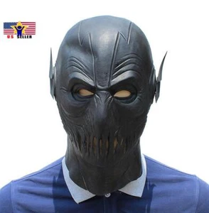 The Black Flash Zoom Super Villain Super Hero Overhead Latex Mask Prop Costume - Picture 1 of 6