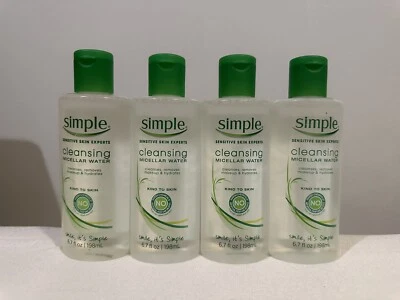 Lote de 4 - Água micelar de limpeza de pele sensível simples 6,7 oz - Imagem 1 de 2