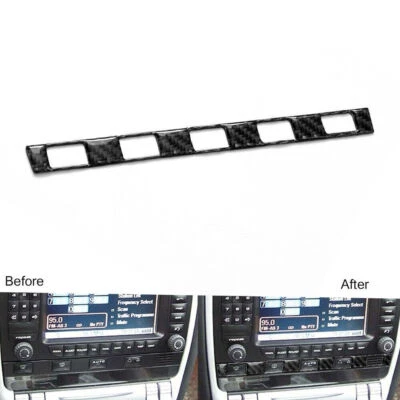 Capa de quadro de controle climático CA fibra de carbono para Porsche Cayenne com Navegação 2003-2010 - Imagem 1 de 4