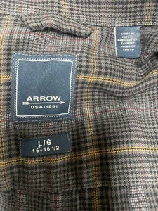 Arrow USA 1851 Men's Dress Shirt Size Large 16-16 1/2 Multi Color - Picture 1 of 8