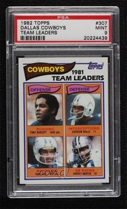 1982 Topps Tony Dorsett Hill Harvey Martin Everson Walls PSA 9 MINT Rookie RC