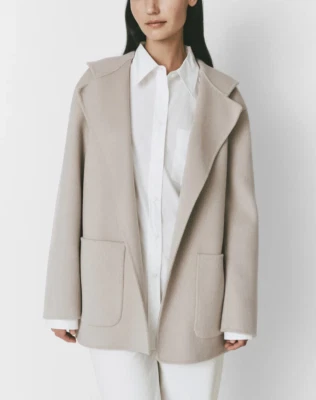 Nueva chaqueta con capucha de lana Rue Sophie Élysée en color humo. Talla L Foto 1 de 4