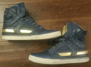 Supra Skytop Chad Muska 2 Factory 413 Sneaker Herren US11,5 Navy Gold Hi Tops LESEN - Bild 1 von 13