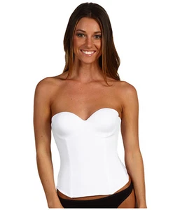 LE MYSTERE BRIDAL SEDUCTION UNDERWIRE BUSTIER SLIM BRA WHITE #2355 SZ 32 B $125 - Picture 1 of 6