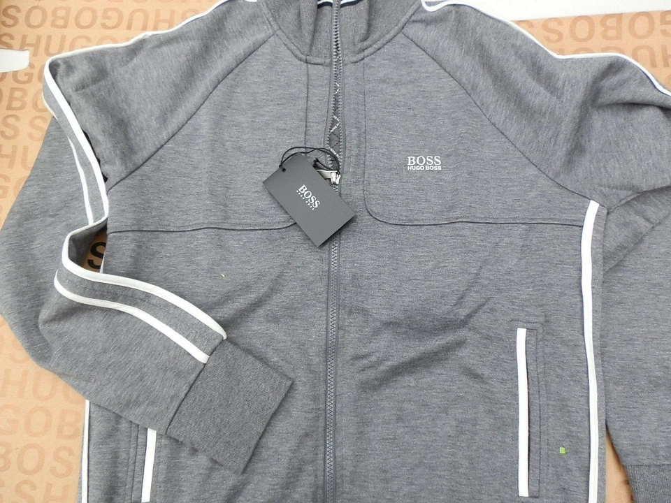 Nuevo Hugo Boss Para Hombres Gris Golf Pro Cárdigan Sudadera Jersey Abrigo Chándal Pequeño Foto 1 de 1