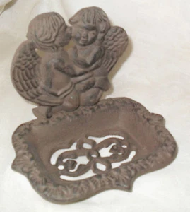 Iron Cupid ANGELS SOAP DISH or BUSINESS CARD HOLDER - Picture 1 of 6