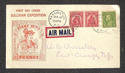 USA 552 & 657 x2 STAMPS WASHINGTON DC AIRMIAL ROESSLER FDC FIRST DAY COVER 1929 - Image 1 of 2