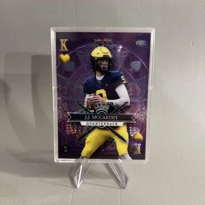 J.J. McCarthy Wild Card 5 Card Draw Purple Foil KING Hearts RC Rooke 4/4 - Picture 1 of 2