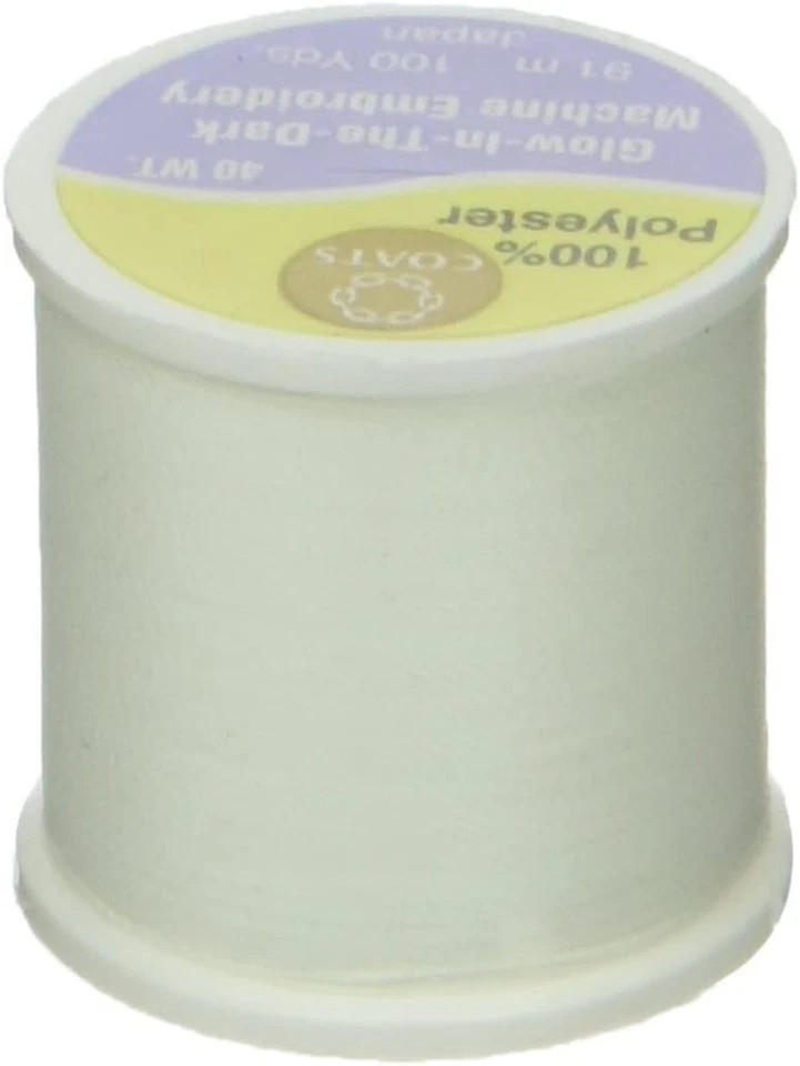 Coats & Clark (D86-01) Glow In The Dark Thread White D86 01 Coats & Clark#3 - Image 1 of 1