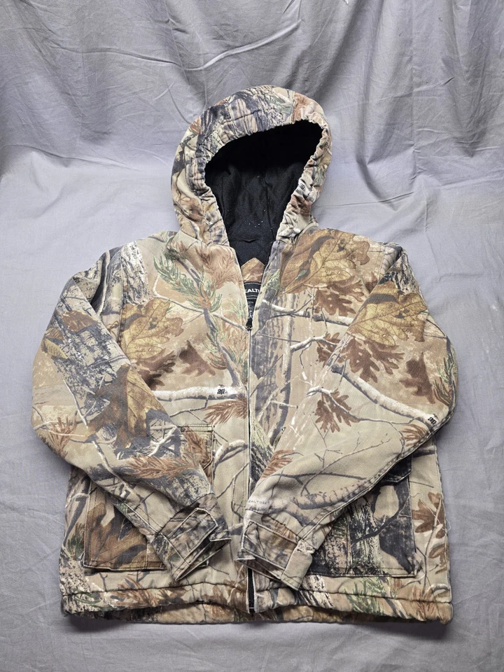 Vintage Realtree Hardwoods Camo Insulated Jacket XL (14/16) Canvas Hunting Coat  - Image 1 of 4
