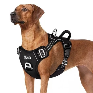 No Pull Dog Harness, Heavy Duty No Choke Pet Harness with 2 Leash Clips and E... - Picture 1 of 8