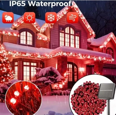 Cadena de luces LED de jardín de hadas de energía solar 100/200/500 lámpara de árbol de Navidad al aire libre Foto 1 de 4