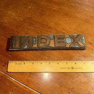 Printing Block ( INDEX ) Copper Face Large Size! - Picture 1 of 8
