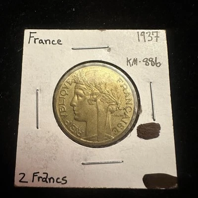 1937 France 2 francs KM-886 French World Coin Circulated - Image 1 of 4