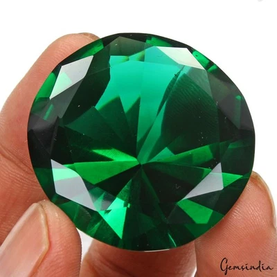 127 克拉眼球捕捉水绿色碧玺圆形钻石切割无瑕散装宝石 — 第 1/4 张图片