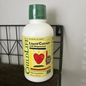 Essentials ChildLife Liquid Calcium w/ Magnesium Natural Orange Flavor 16 fl oz - Picture 1 of 4