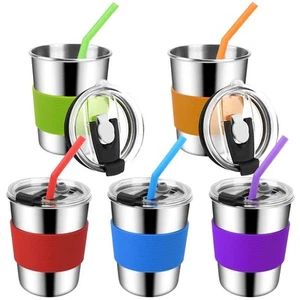 8oz Toddler Cups with Straws, 5pack Kids Cups with Straws and Lids Spill Proo... - Picture 1 of 7