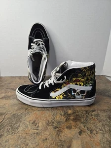 Vans Sk8-Hi Beauty Totenkopf hohe Schuhe Herren 10,5, Damen 12 Schnürschuhe - Bild 1 von 12