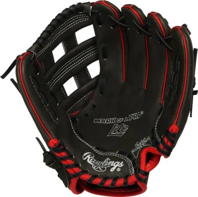 Rawlings Mark of a Pro Lite | 11" Youth Baseball Glove | Black / Red