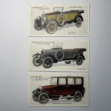 1926 LAMBERT & BUTLER MOTOR CARS 3RD SERIES VINTAGE TRADING CARD LOT OF 3