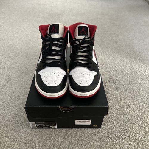 Taglia 11 Air Jordan 1 Mid Nero Palestra Rosso Allevato Nike Uomo