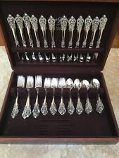 COMPLETE 60 PC OLD HEAVY SET WALLACE GRANDE BAROQUE STERLING FLATWARE SETTING