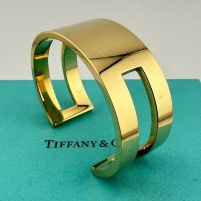 RARE Tiffany & Co. 18k Open Cuff in Yellow Gold Dover Street, 43g - Image 1 of 4