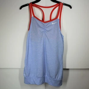 Nike Girls Cool 2-in-1 Cami Tank Top Medium Blue White Red New With Tags - Picture 1 of 8