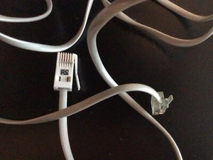 BT Socket To 4-Pin RJ-11 Cable. Grey; Over 5 Feet Long - Photo 1/2
