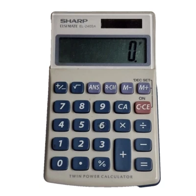 SHARP ELSI Mate EL-240SA Calculator Twin Power Solar and Battery Tested Working - Image 1 of 4