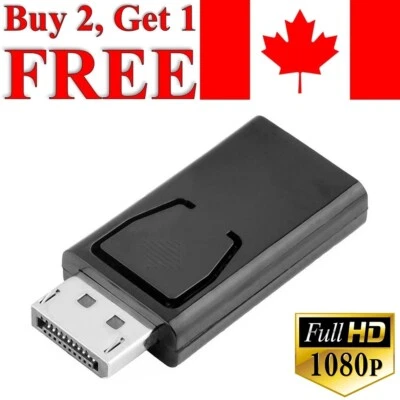Display Port DP to HDMI Adapter Converter Computer PC to TV Monitor Projector - Image 1 of 3