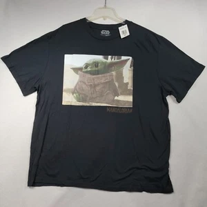 NWT* Mad Engine Star Wars Grogu Shirt 2XL Black Graphic Mandalorian Short Sleeve - Picture 1 of 9