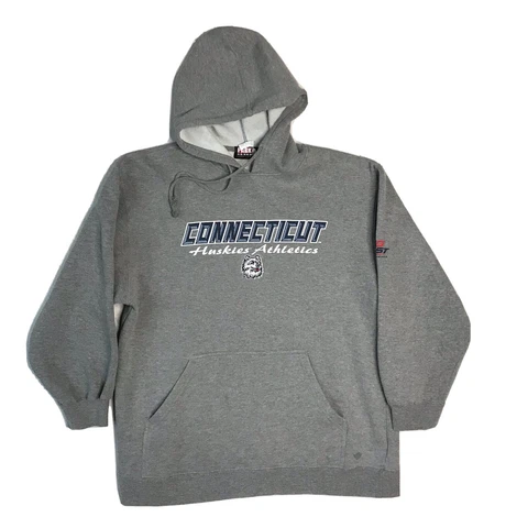 Connecticut Huskies Athletics Graphic Hoodie Adult Large Gray Hooded Sweatshirt Cover