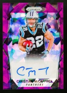 2017 Panini Prizm Christian McCaffrey Purple Crystals Rookie Card RC Auto 04/75 - Picture 1 of 2