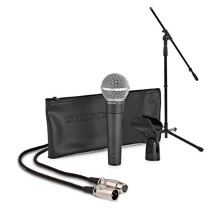 Shure SM58 LC Cardioid Dynamic Vocal Microphone with stand and 5M XLR Cable - Picture 1 of 11