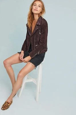 Новый с Ярлыками ANTHROPOLOGIE глубокий фиолетовый замшевый MOTO куртка на пустой NYC XS - Изображение 1 из 4