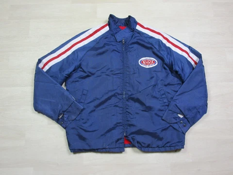 VTG 1980s NHRA Championship Drag Racing Pit Crew Uniform Jacket (XL) Sherpa Line Cover