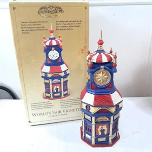 Torre Reloj Viñeta Feria Mundial Mr. Christmas 2004 Etiqueta Dorada Colección y Caja - Imagen 1 de 13
