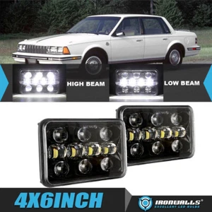 DOT Pair 4x6" White LED Headlights Hi/Lo Beam Lamp for Buick Century 1976-1988 - Foto 1 di 12