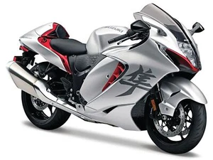 2022 Suzuki Hayabusa Silver Metallic 1/12 Diecast Motorcycle Model by Maisto - Picture 1 of 3