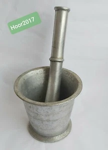 Antique Mortar  Pestle Solid Brass Grinding Bowl Crusher For Spices & Garlic - Picture 1 of 8