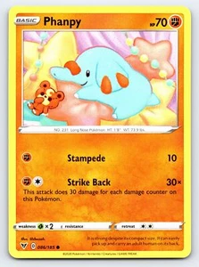 Tarjeta Pokémon Phanpy 086/185 Common Vivid Voltage - Casi Nueva - Imagen 1 de 5