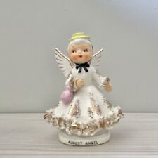 Vintage Artmark August Birthday Girl Angel Hat Purse Spaghetti Figurine