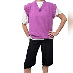 Ksubi Pink Purple Knit Sweater Vest XS Cashmere Wool Angora Oversized Streetwear - Picture 1 of 8